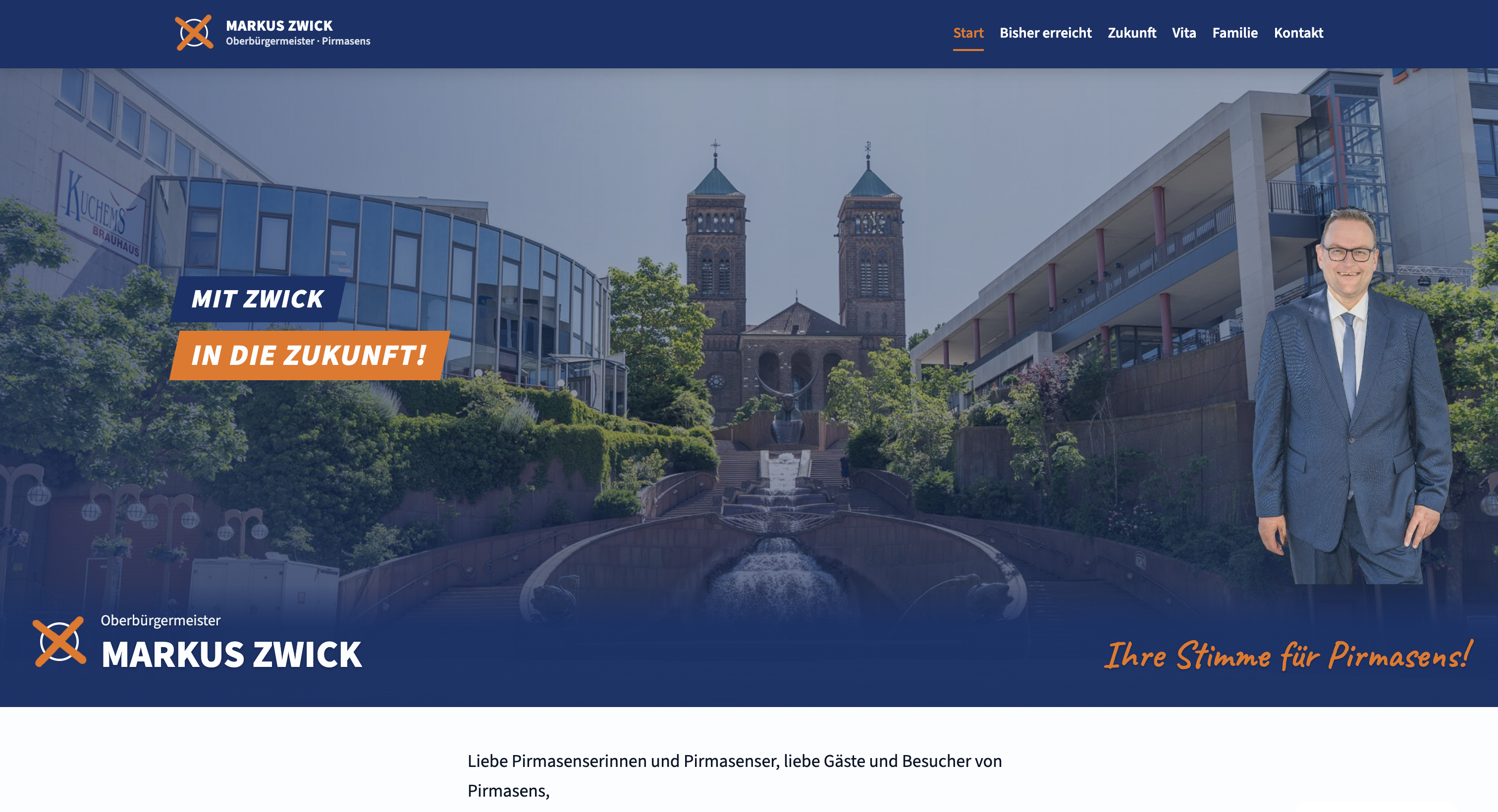 Screenshot Wahlkampf-Website Markus Zwick